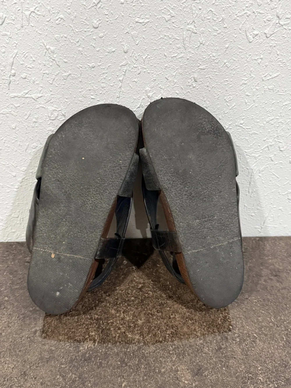 Celine Phoebe Philo Black Leather Criss-Cross Slingback Sandals Women’s Size 40 - Picture 7 of 10